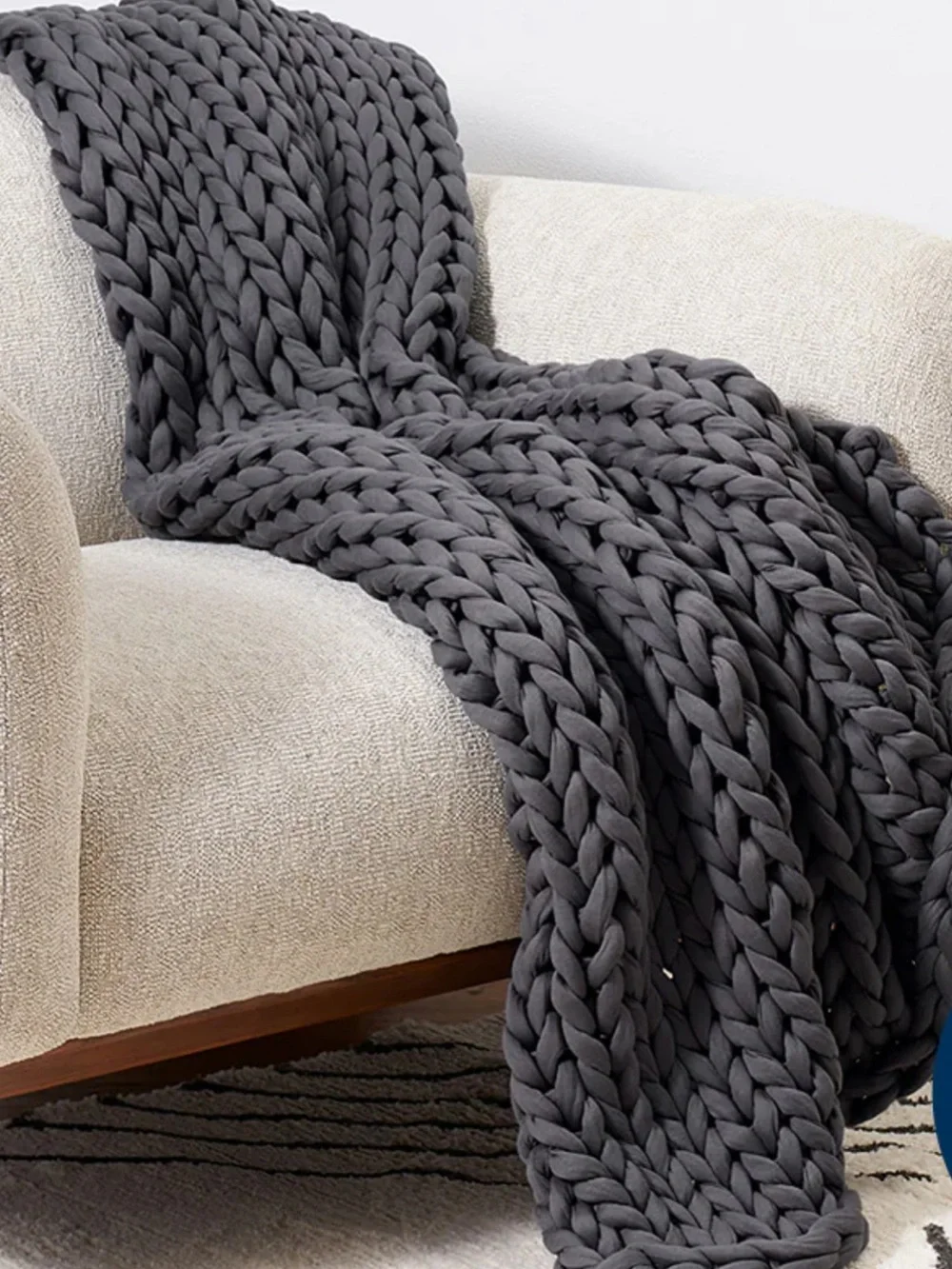 NWT Bearaby Cotton Weighted Blanket in Asteroid Grey 25lb